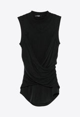 Balmain Draped Twisted Sleeveless Top Black EF1AG620JJ77_BLACK