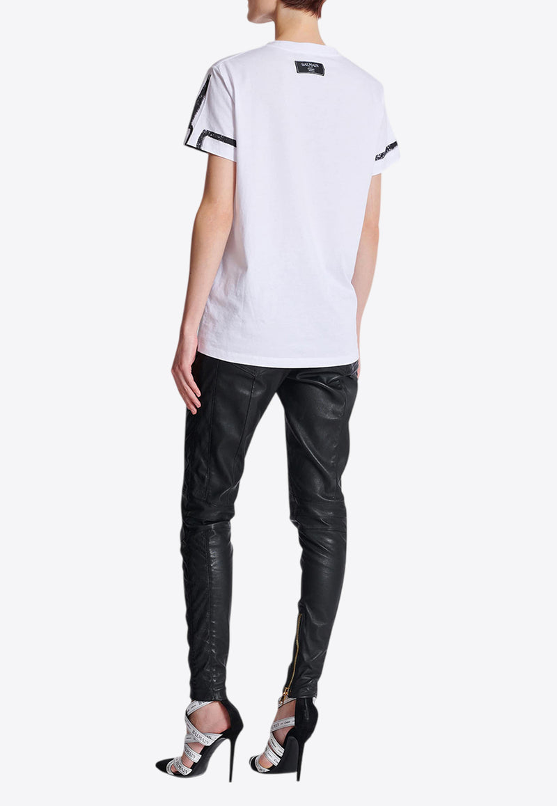Balmain Je t'aime Mon Amour Print T-shirt White EF1EF000GE35_WHITE MULT