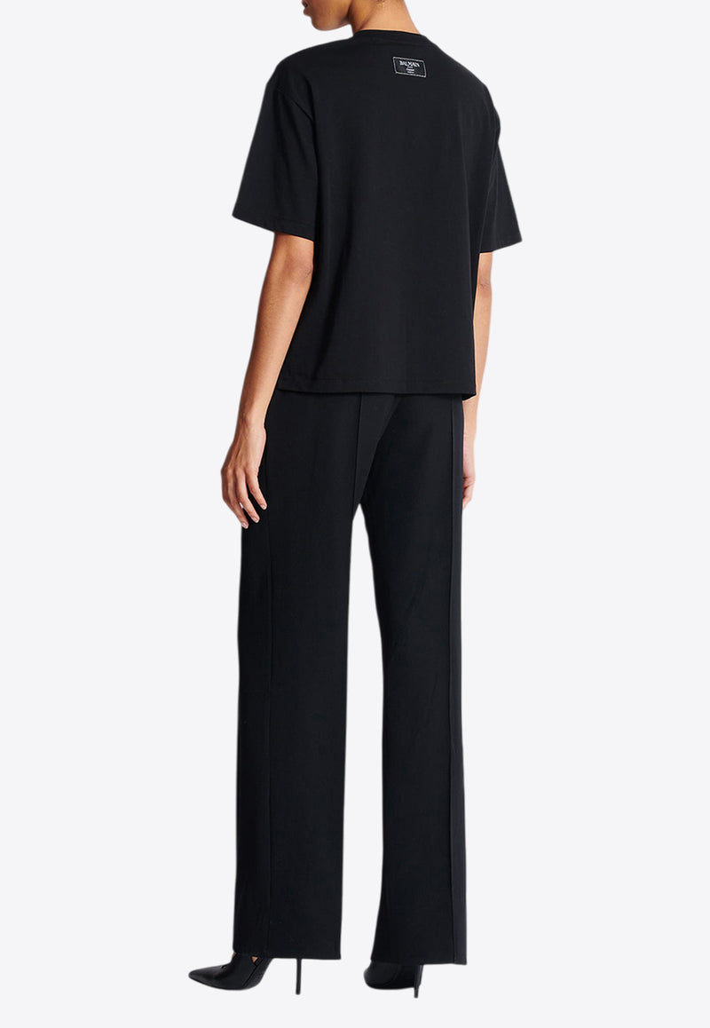 Balmain Kiss Print Logo T-shirt Black EF1EG110GE45_BLACK MULT