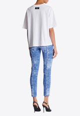 Balmain Kiss Print Logo T-shirt White EF1EG110GE45_WHITE MULT