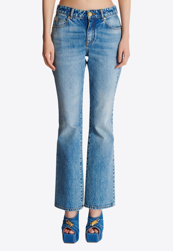 Balmain Washed-Out Flared Denim Pants Denim EF1MJ130DF24_DENIM