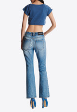 Balmain Washed-Out Flared Denim Pants Denim EF1MJ130DF24_DENIM