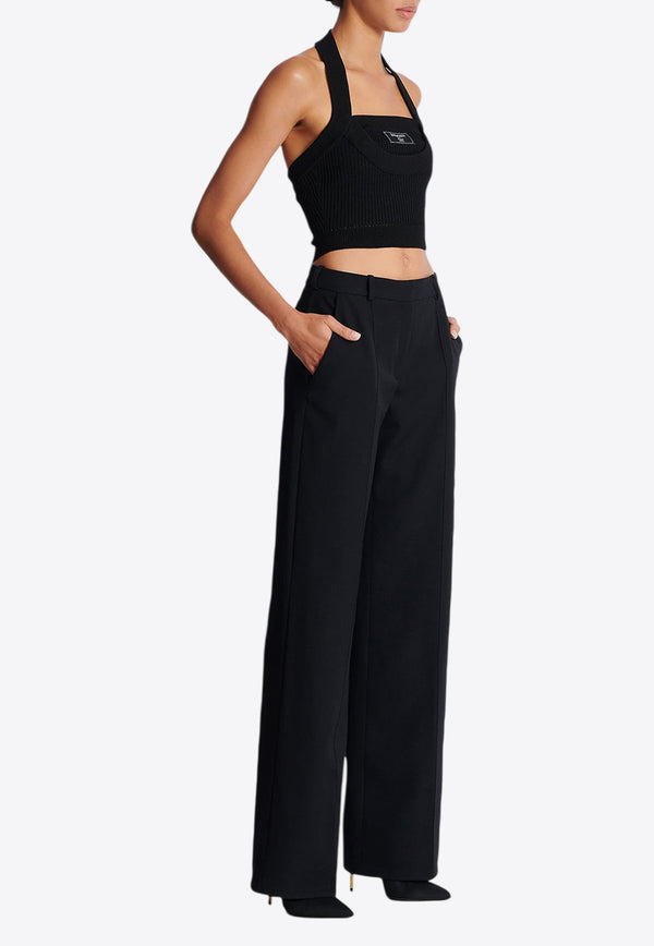 Balmain Tailored Grain De Poudre Wool Pants Black EF1PO160WC09_BLACK