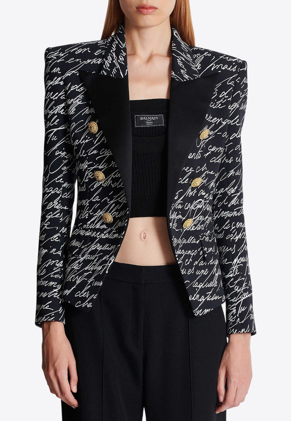 Balmain Love Letter Tuxedo Blazer Black EF1SM340MG60_BLACK WHIT