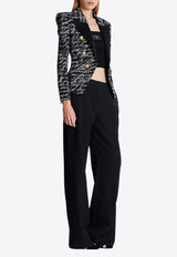 Balmain Love Letter Tuxedo Blazer Black EF1SM340MG60_BLACK WHIT