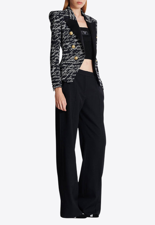 Balmain Love Letter Tuxedo Blazer Black EF1SM340MG60_BLACK WHIT