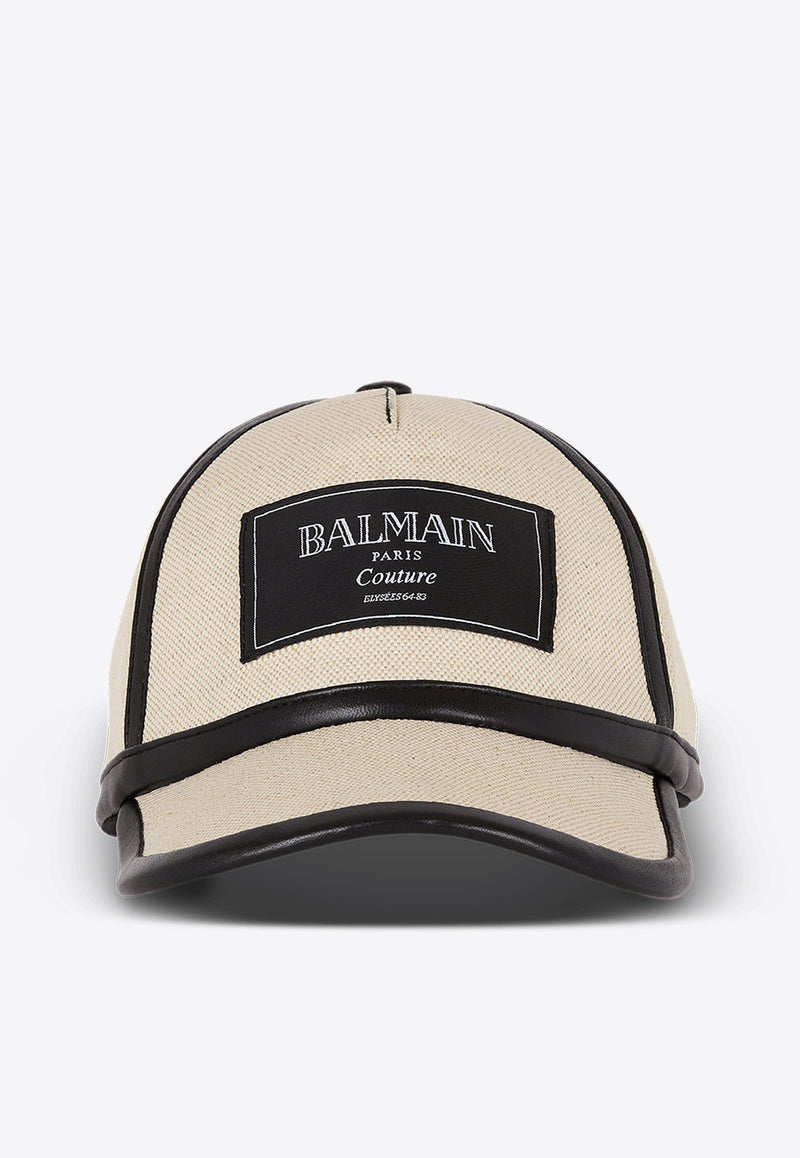 Balmain Canvas Couture Baseball Cap Beige EF1XA340CC16_BEIGE MULT