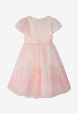 Elie Saab Kids Girls Floral Dress Salmon EFAB085 LU_SALMON