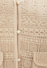 Elie Saab Kids Girls Macramé Lace Jacket Beige EFGC015_BEIGE