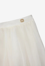 Elie Saab Kids Girls Floral Embroidered Chiffon Skirt Cream EFGO029 MX_BEIGE