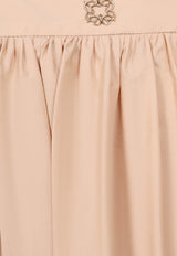 Elie Saab Kids Girls Flared Pleated Skirt Beige EFGO040 MX_BEIGE