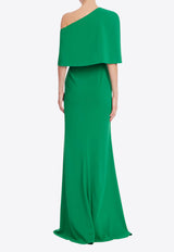 BADGLEY MISCHKA Off-Shoulder Draped Maxi Dress Green EG4467A_GREEN