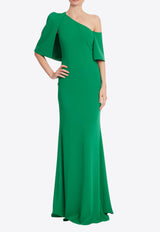 BADGLEY MISCHKA Off-Shoulder Draped Maxi Dress Green EG4467A_GREEN