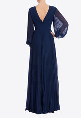 BADGLEY MISCHKA Georgette Maxi Dress Navy EG4660_NAVY