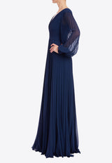BADGLEY MISCHKA Georgette Maxi Dress Navy EG4660_NAVY