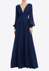 BADGLEY MISCHKA Georgette Maxi Dress Navy EG4660_NAVY