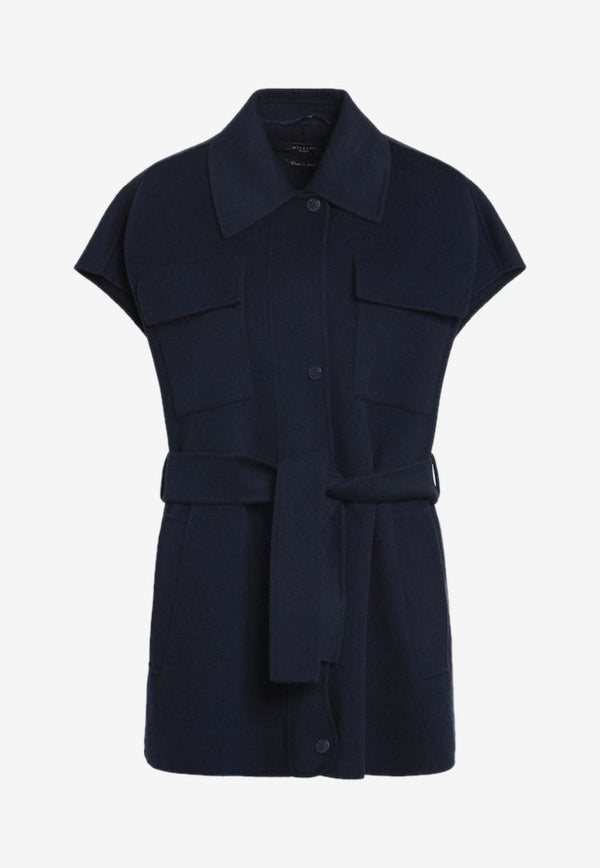 Weekend Max Mara Elegia Wool Blend Top Navy ELEGIAWO/R_MAXMW-045