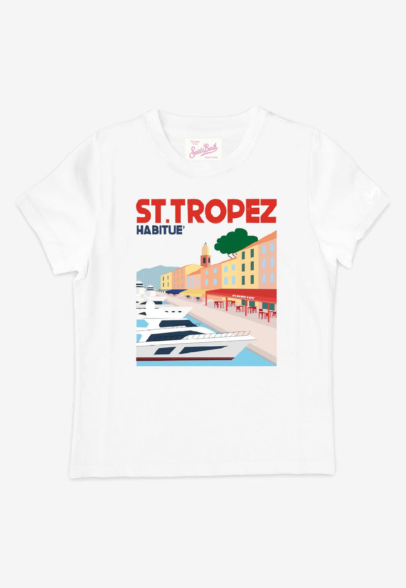 MC2 Saint Barth Kids Boys St. Tropez Printed T-shirt White ELLY001_B_WHITE