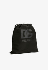 Dolce & Gabbana Kids Boys DG Logo Print Nylon Backpack Black EM0050 AZ589 HN5ZL