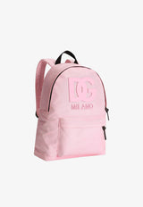Dolce & Gabbana Kids Girls DG Logo Rubber Patch Backpack Pink EM0074 AM224 80400
