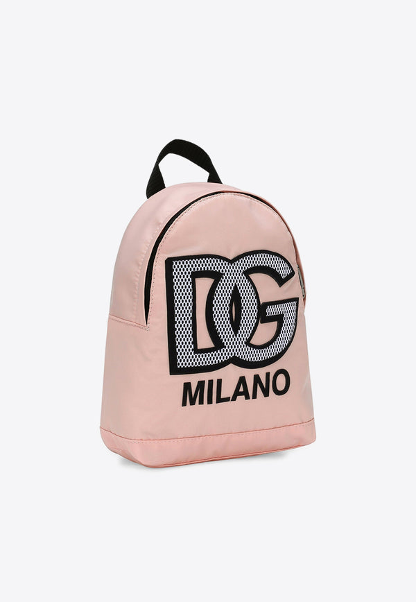 Dolce & Gabbana Kids Girls Logo Nylon Backpack EM0096 AB124 80400 Pink