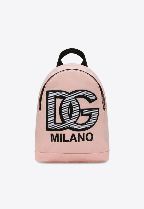 Dolce & Gabbana Kids Girls Logo Nylon Backpack EM0096 AB124 80400 Pink
