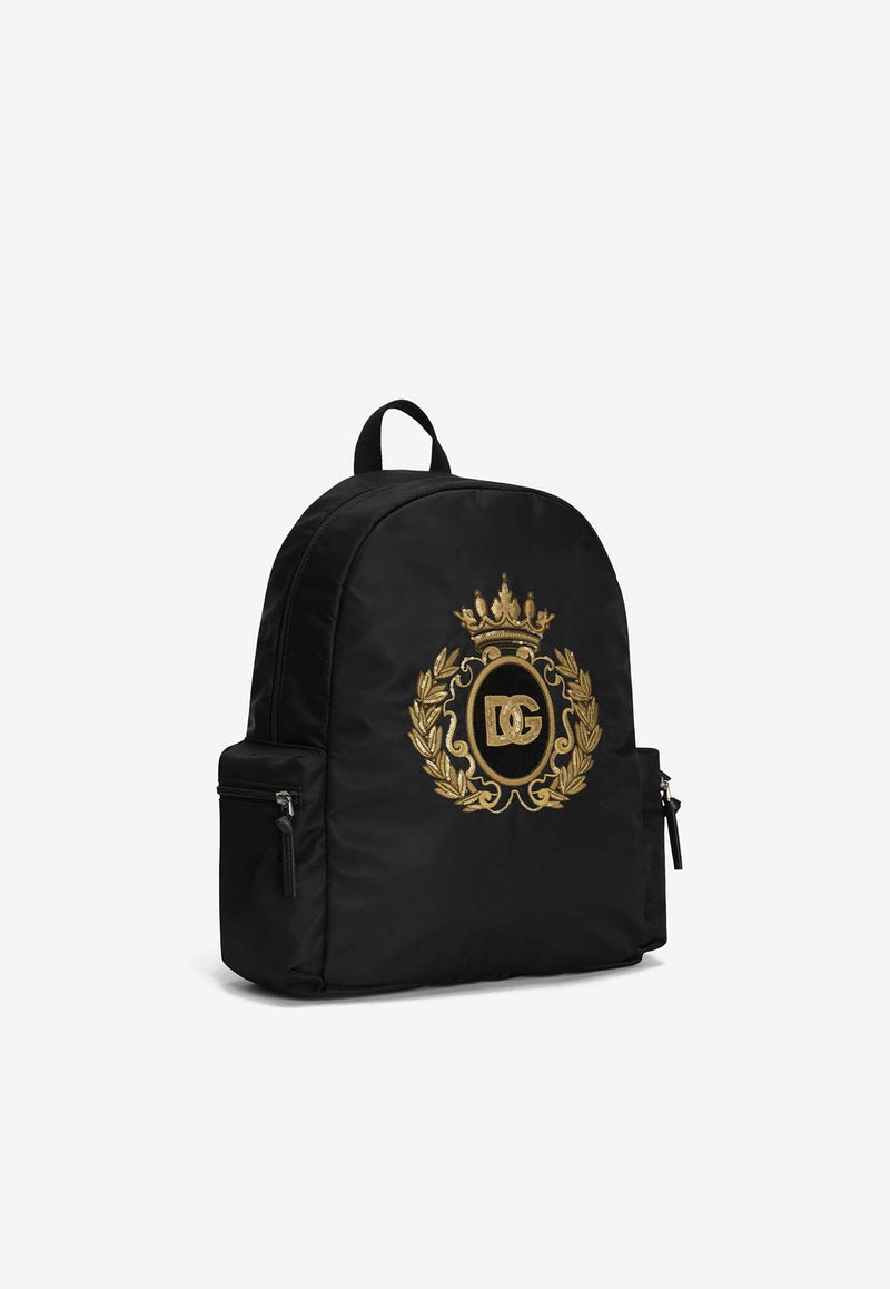 Dolce & Gabbana Kids Boys DG Logo Nylon Backpack Black EM0122 AN263 80999
