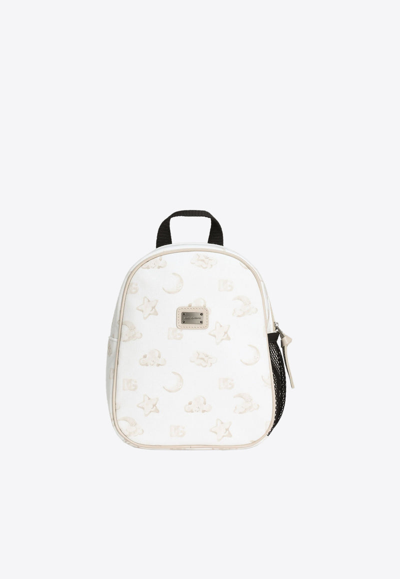 Dolce & Gabbana Kids Baby Boys Moon and Stars Print Backpack EM0141 AT681 HA5LC White