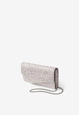 Jimmy Choo Emmie Glitter Clutch Bag EMMIE FYG CANDY PINK/LATTE MIX/SILVER