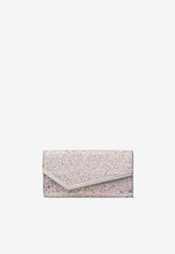 Jimmy Choo Emmie Glitter Clutch Bag EMMIE FYG CANDY PINK/LATTE MIX/SILVER