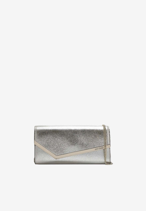 Jimmy Choo Emmie Glittered Clutch Champaigne EMMIEGLE/P_JIMCH-CH