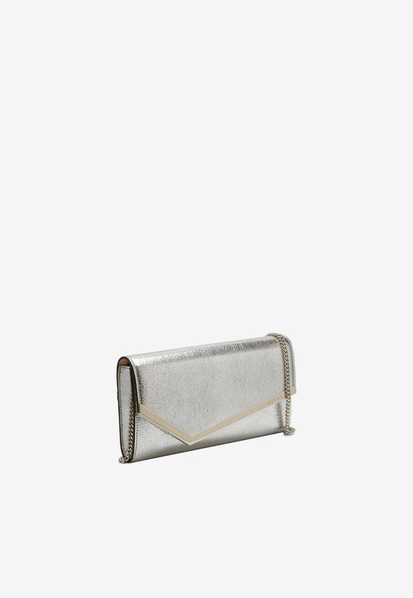 Jimmy Choo Emmie Glittered Clutch Champaigne EMMIEGLE/P_JIMCH-CH