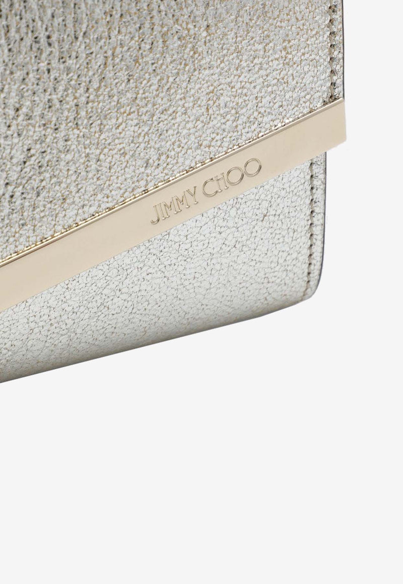 Jimmy Choo Emmie Glittered Clutch Champaigne EMMIEGLE/P_JIMCH-CH