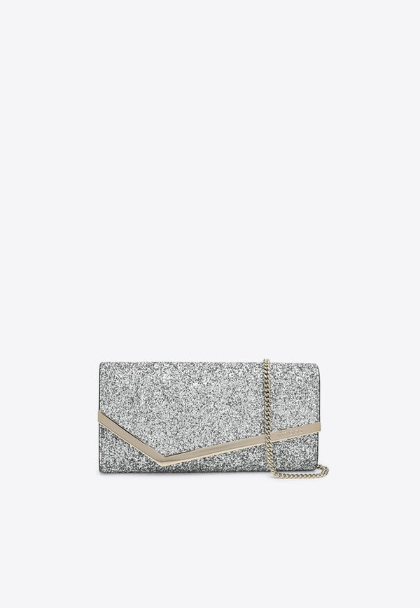 Jimmy Choo Emmie Sequined Clutch Bag Silver EMMIEPZF/Q_JIMCH-SG