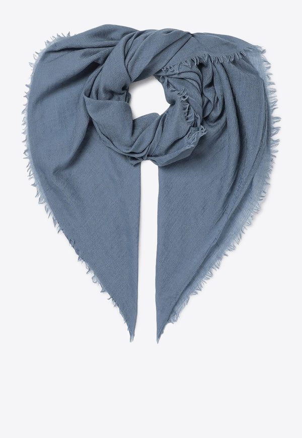 Destin Frayed Wool-Blend Scarf Blue EMQUUNWO/P_DESSR-OX