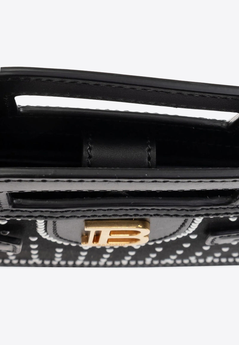 Balmain Small B-Buzz Polka Dot Top Handle Bag Black EN0KJ931AEPS_BLACK