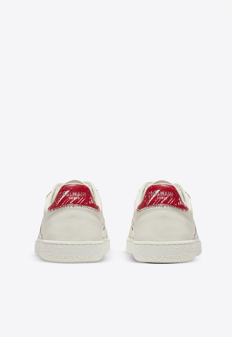 Balmain Swan Lipstick Low-Top Sneakers White EN0VI735LIPS_WHITE
