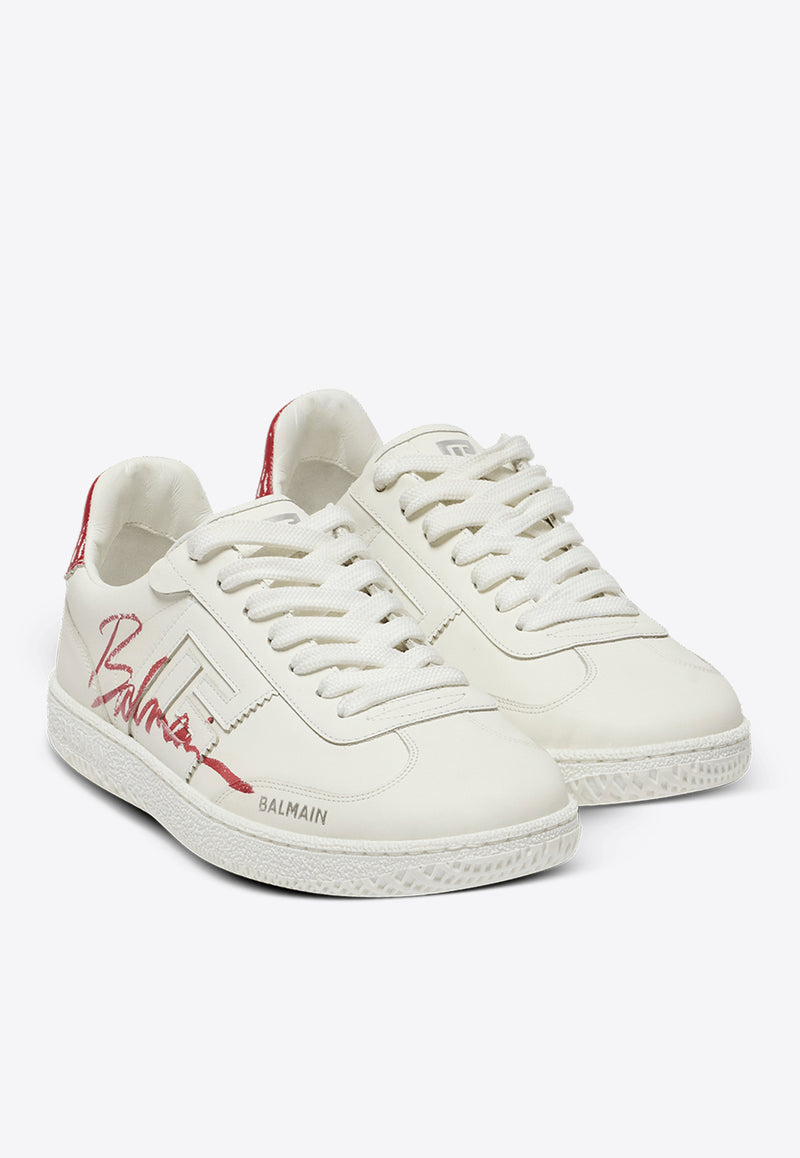 Balmain Swan Lipstick Low-Top Sneakers White EN0VI735LIPS_WHITE