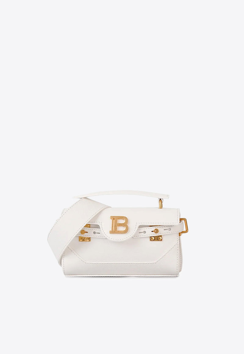 Balmain B-Buzz 19 Leather Top Handle Bag White EN1AE742LPOS_WHITE
