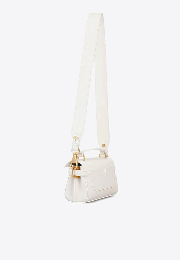Balmain B-Buzz 19 Leather Top Handle Bag White EN1AE742LPOS_WHITE