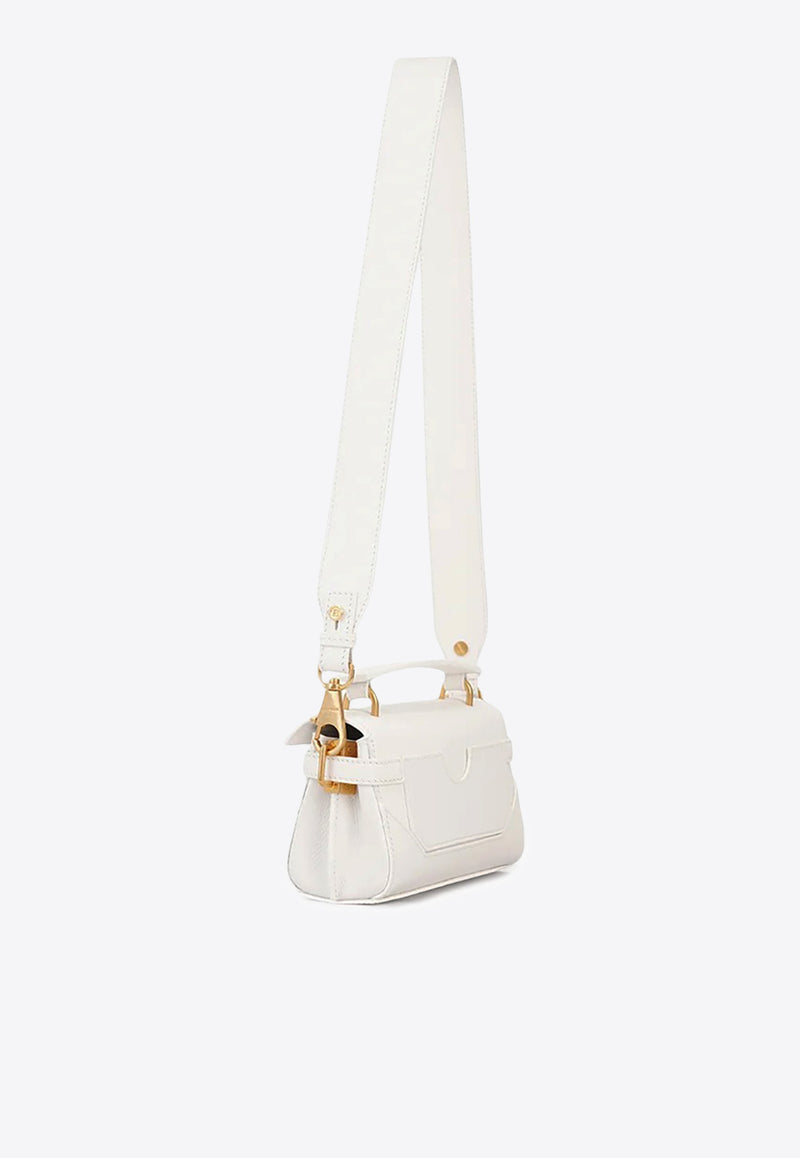 Balmain B-Buzz 19 Leather Top Handle Bag White EN1AE742LPOS_WHITE