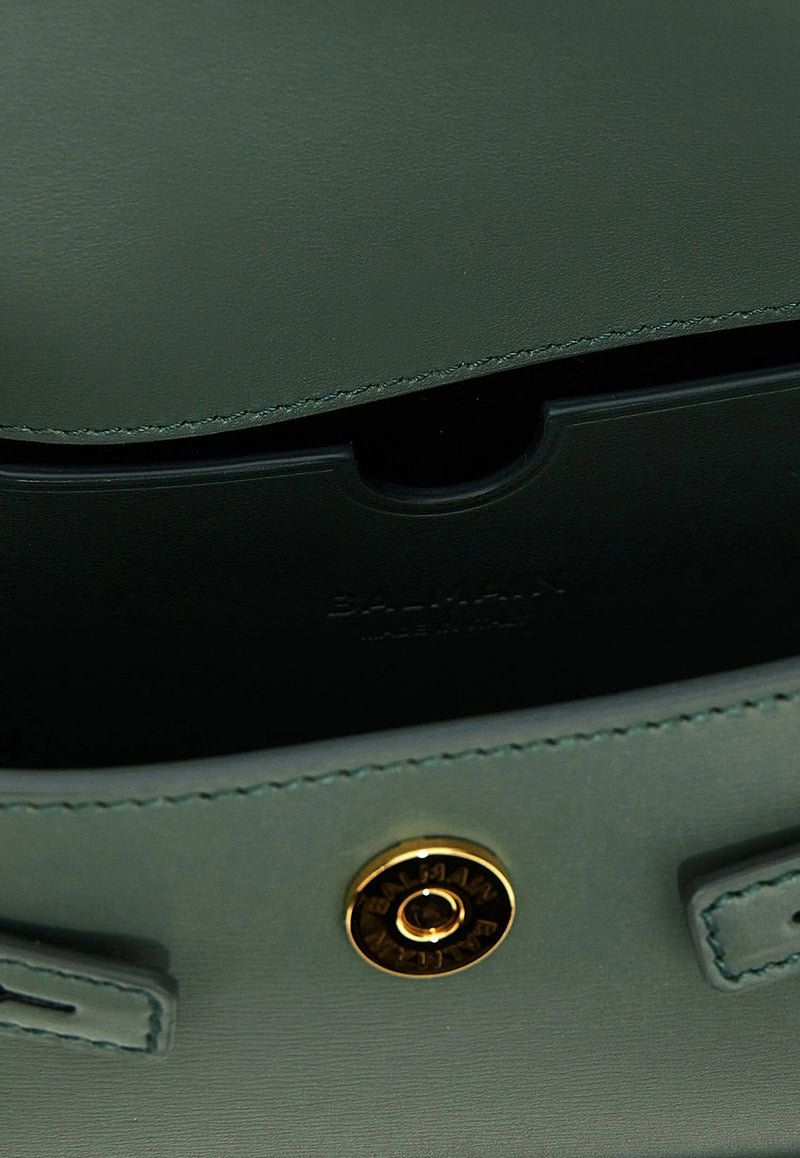 Balmain B-Buzz 19 Leather Top Handle Bag Green EN1AE742LSLX_GREEN