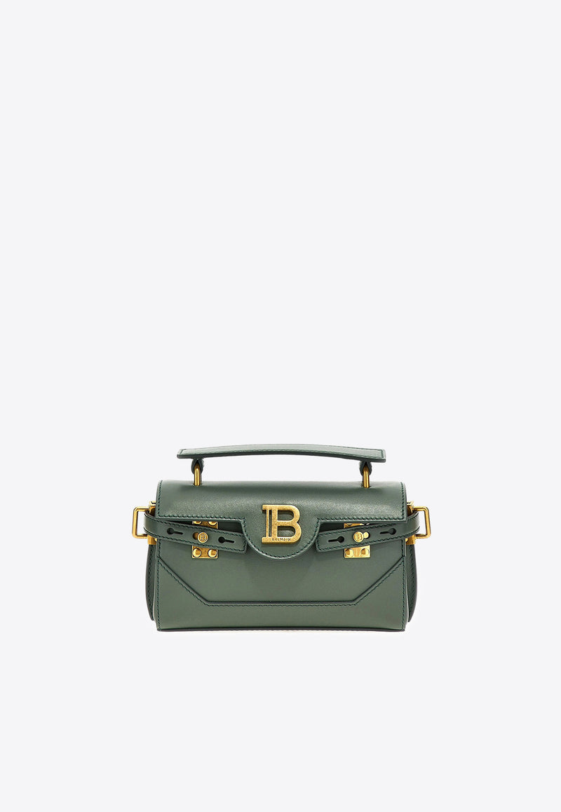 Balmain B-Buzz 19 Leather Top Handle Bag Green EN1AE742LSLX_GREEN