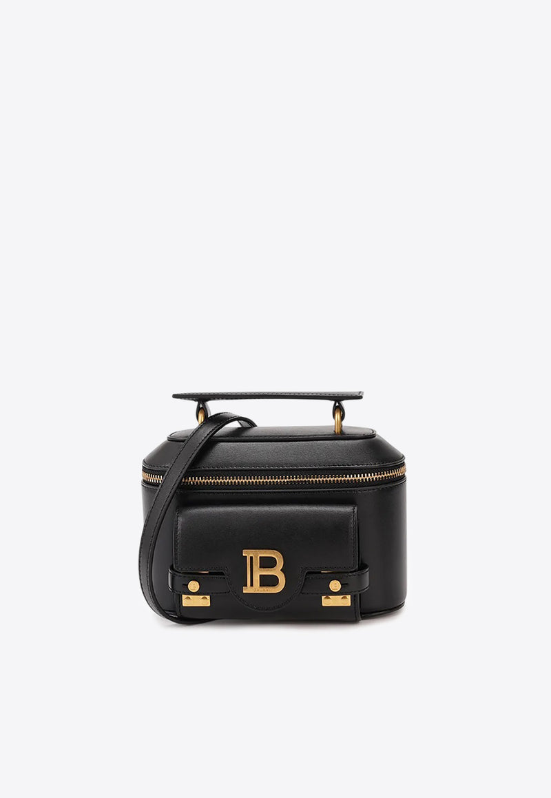 Balmain B-Buzz 19 Vanity Leather Top Handle Bag Black EN1BH952LSLX_BLACK