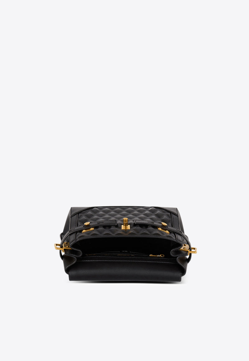 Balmain B-Buzz 23 Diamond-Quilted Top Handle Bag Black EN1DB530LHLB_BLACK