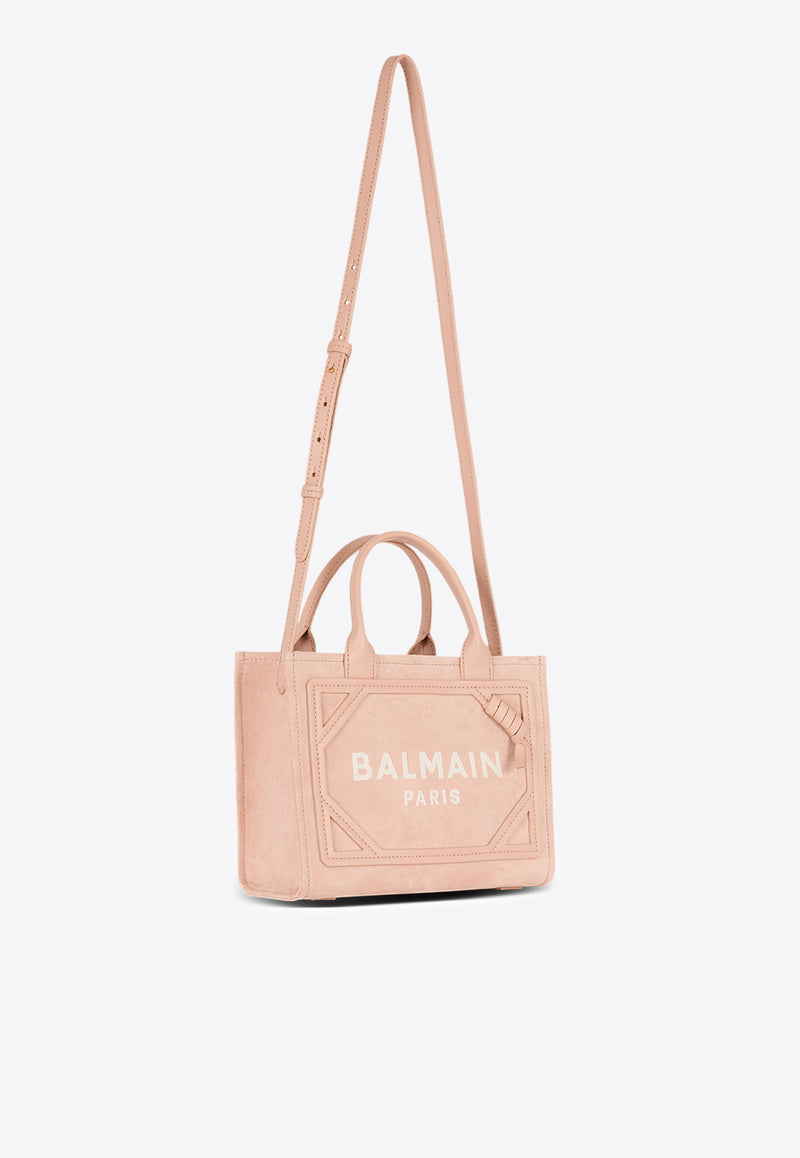 Balmain Small B-Army Suede Tote Bag Nude EN1FE900LDCY_NUDE