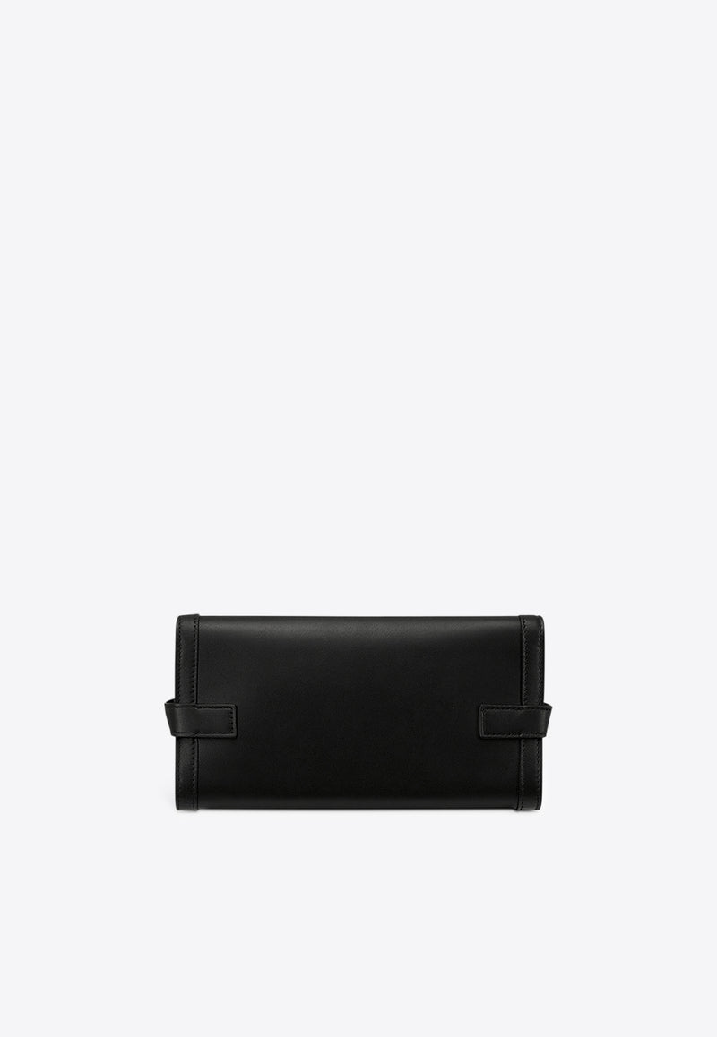 Balmain B-Buzz Pouch 23 Leather Clutch Black EN1LE596LAVE_BLACK