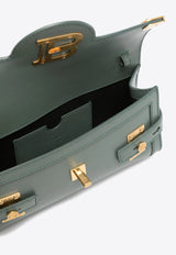 Balmain B-Buzz Pouch 23 Leather Clutch Green EN1LE596LSLX_GREEN