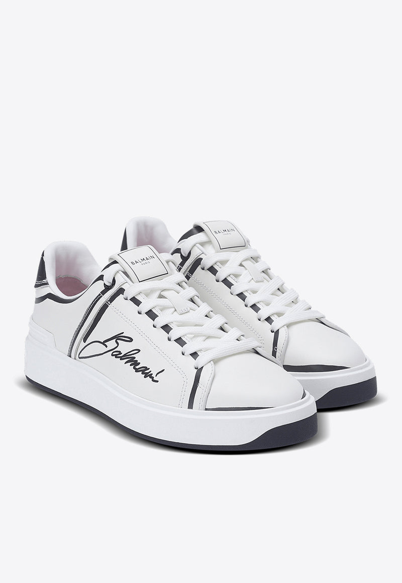Balmain B-Court Love Lettering Print Low-Top Sneakers White EN1VI690LCLP_WHITE MULT