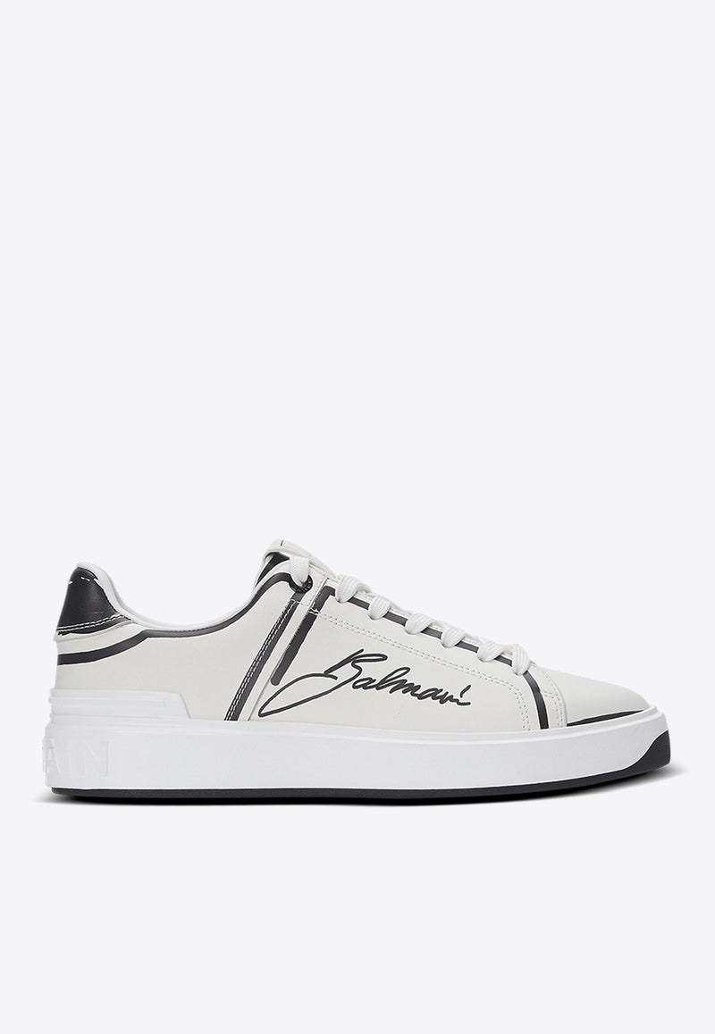 Balmain B-Court Love Lettering Print Low-Top Sneakers White EN1VI690LCLP_WHITE MULT